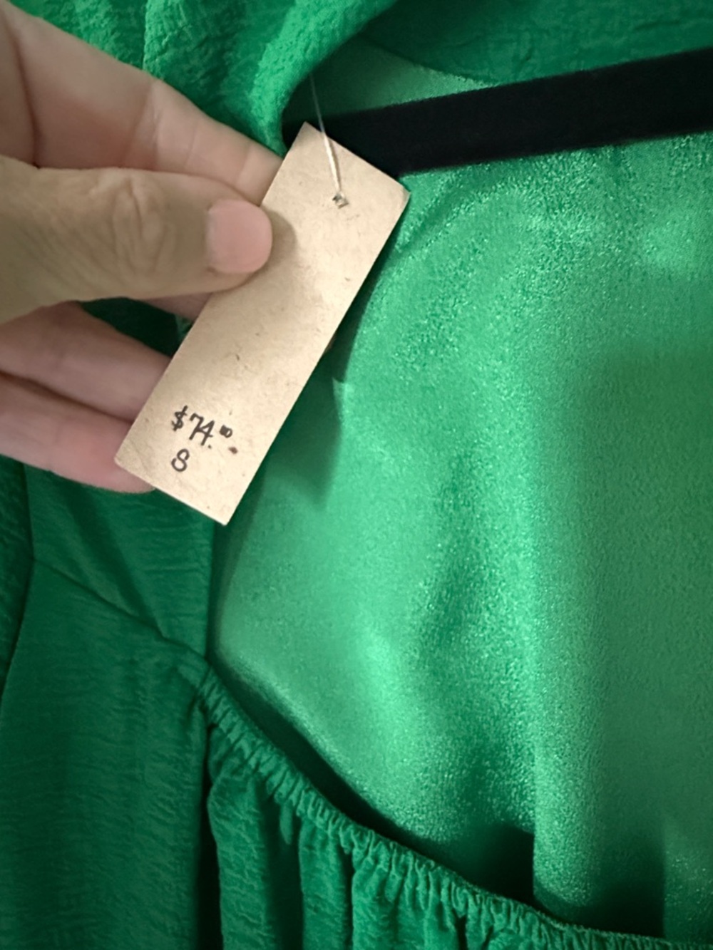 THML Emerald Green Puff-Sleeve Midi Dress - Picture 3 of 5